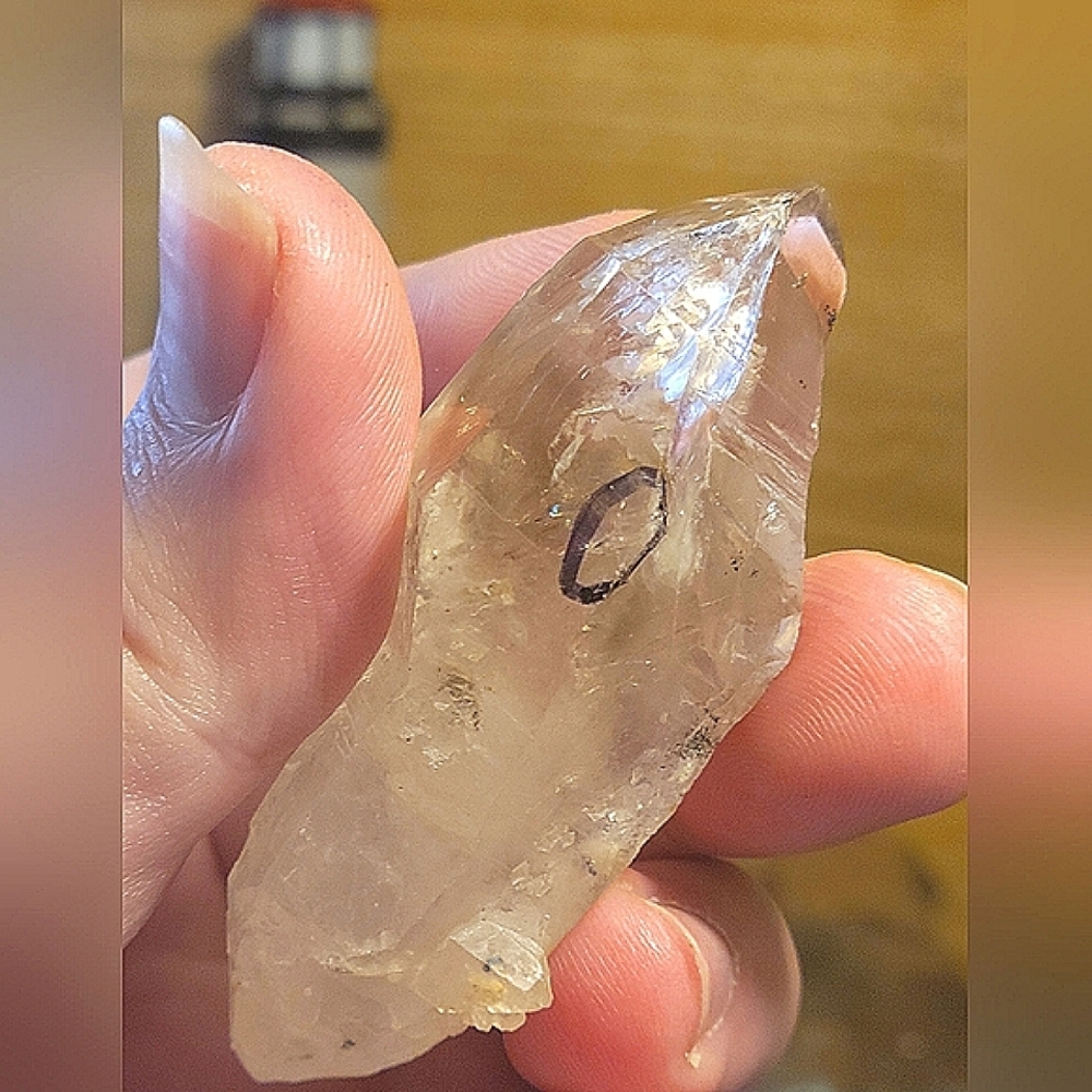 48G Herkimer Diamond Crystal + Moving Carbon Inclusion Large Gemstone